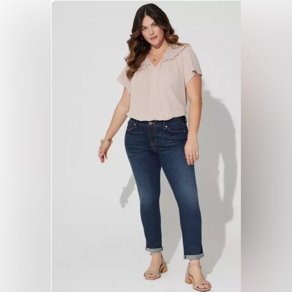 Torrid NWT blue boyfriend straight vintage stretch jeans size 20 tall P23 - Picture 1 of 14
